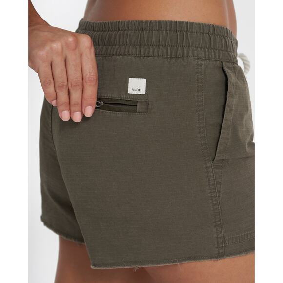 [Vuori] Dark Oregano Green Duraterra Vintage Ripstop Shorts Raw Hem Sz Medium M - Picture 2 of 11